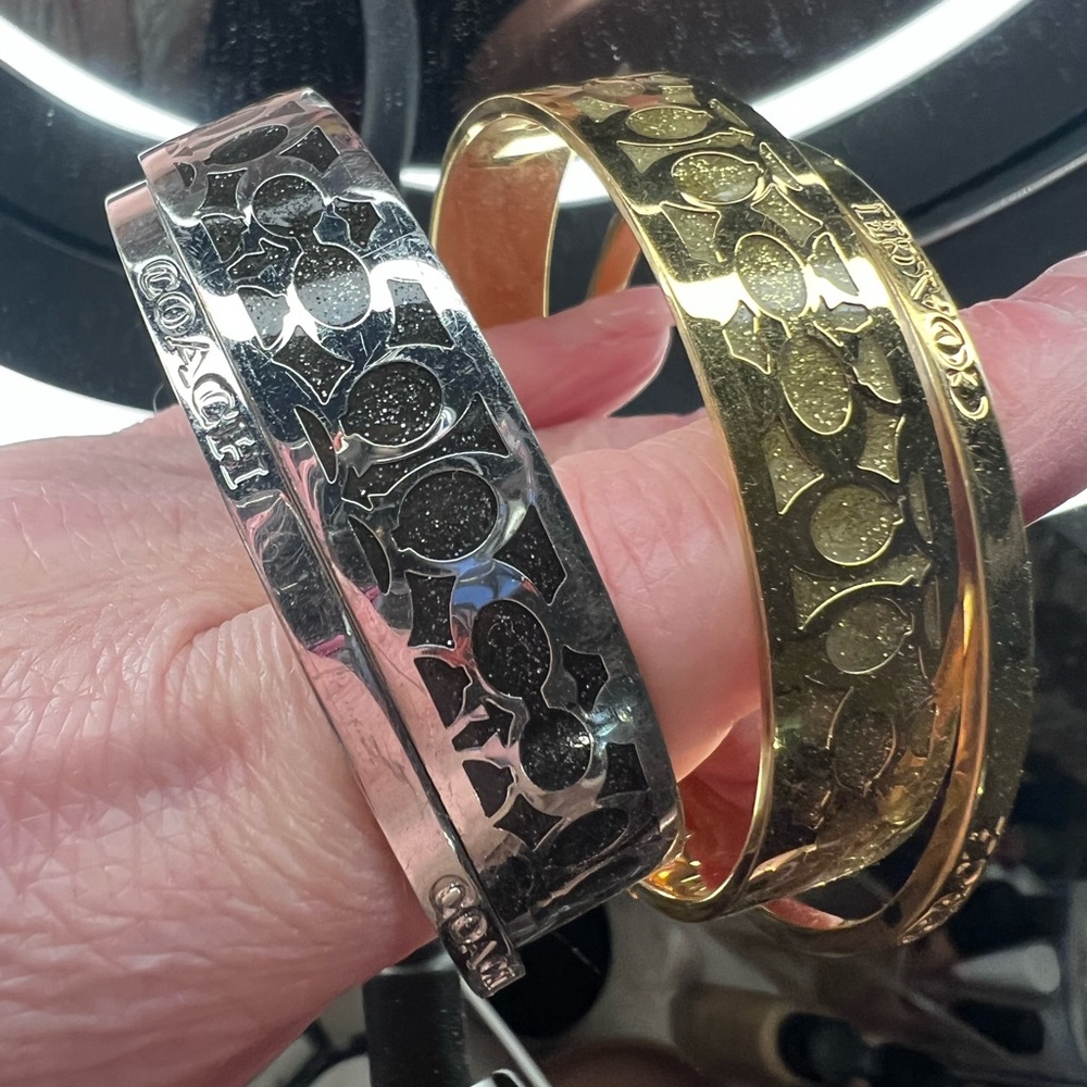 Coach BANGLES SET OF 4 Gold and Silver with box